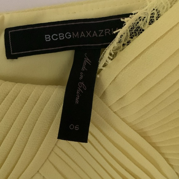 Bcbg MaxAzria “katakana” yellow canary cocktail dress - Picture 4 of 6